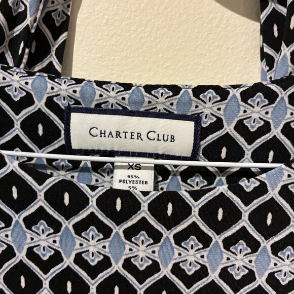 Charter Club Blue & White Sleeveless Dress - Women's XS - Picture 2 of 10